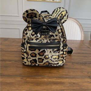 Loungefly Leopard Sequin Backpack- Park Exclusive